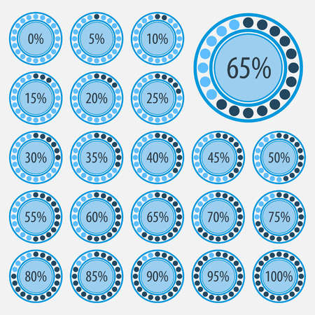 vector abstract 3d paper infographic elements.Business infographics.Pie charts for web design.Progress bar.Element for infographic chart.Blue styleのイラスト素材