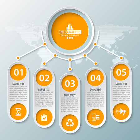vector abstract 3d paper infographic elements.Business infographicsのイラスト素材