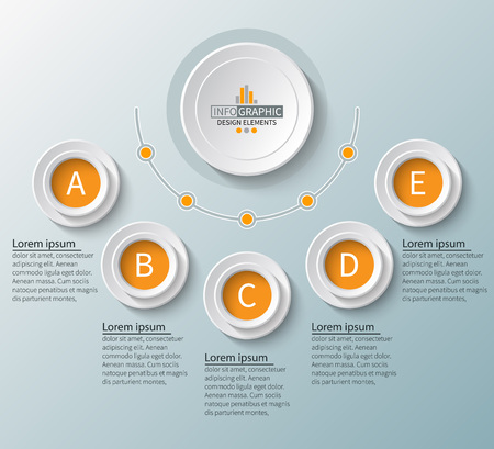 vector abstract 3d paper infographic elements.Circular infographicsのイラスト素材