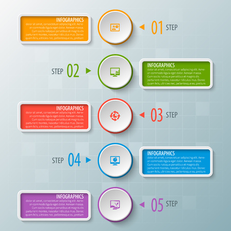 vector abstract 3d paper infographic elements.Business infographicsのイラスト素材