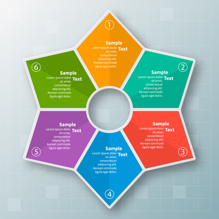 vector abstract 3d paper infographic elements.The six-pointed star.Circular infographicsのイラスト素材
