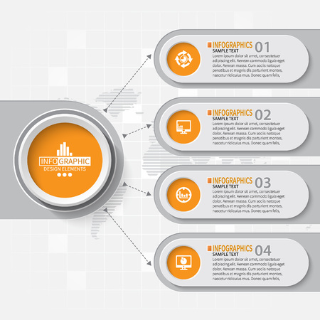 vector abstract 3d paper infographic elements.Business infographicsのイラスト素材
