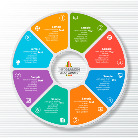vector abstract 3d paper infographic elements.Circular infographicsのイラスト素材