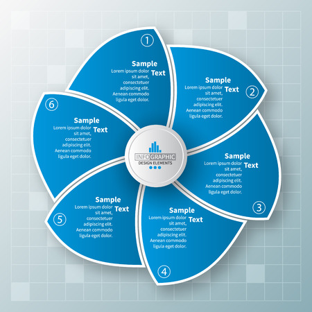 vector abstract 3d paper infographic elements.Circular infographicsのイラスト素材