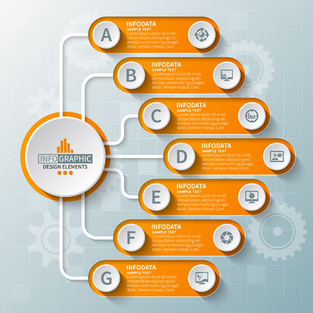 vector abstract 3d paper infographic elements.Business infographicsのイラスト素材