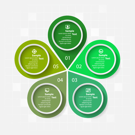 vector abstract 3d paper infographic elements.Circular infographicsのイラスト素材