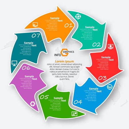 vector abstract 3d paper info graphic elements.Circular info graphicsのイラスト素材