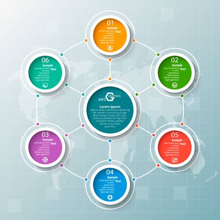 vector abstract 3d paper infographic elements.Circular infographicsのイラスト素材