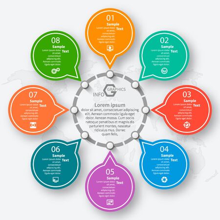 vector abstract 3d paper info graphic elements.Circular info graphicsのイラスト素材