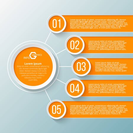 abstract 3d paper infographic elements.Business infographicsのイラスト素材