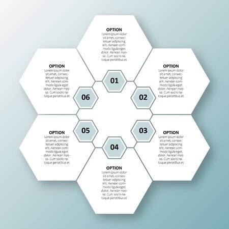 vector abstract 3d paper infographic elements.Hexagon infographics.Honeycomb designのイラスト素材
