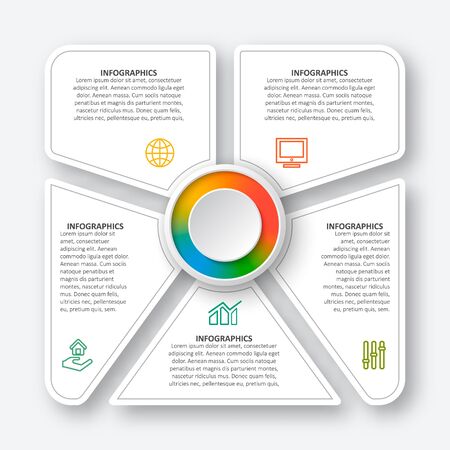 vector abstract 3d paper infographic elements.Business infographicsのイラスト素材