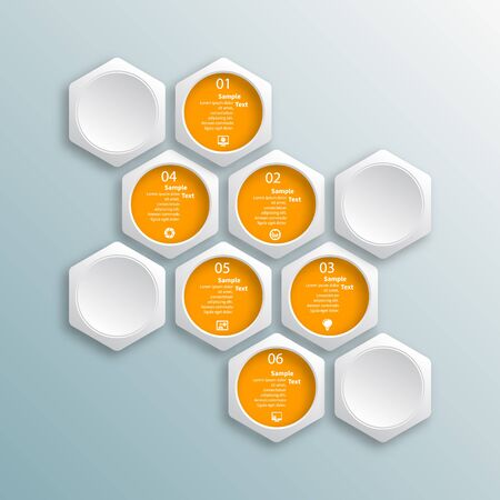 vector abstract 3d paper infographic elements.Hexagon infographics.Honeycomb designのイラスト素材