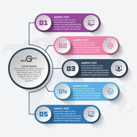 vector abstract 3d paper infographic elements.Business infographicsのイラスト素材