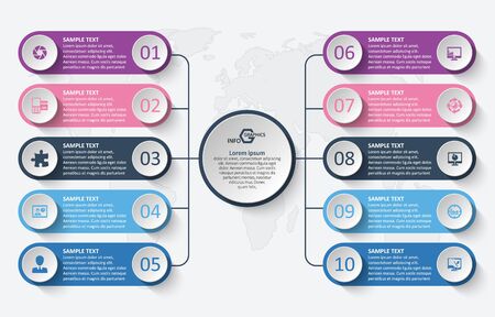 vector abstract 3d paper infographic elements.Business infographicsのイラスト素材