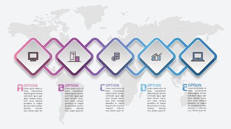 vector abstract 3d paper infographic elements.Business infographicsのイラスト素材