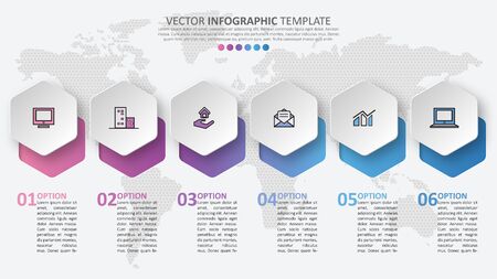 vector abstract 3d paper infographic elements.Hexagon infographics.Honeycomb designのイラスト素材