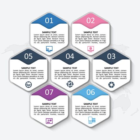 vector abstract 3d paper infographic elements.Hexagon infographics.Honeycomb designのイラスト素材
