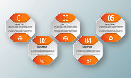 vector abstract 3d paper infographic elements.Business infographicsのイラスト素材