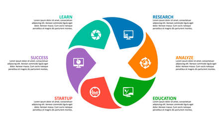 vector abstract 3d paper infographic elements.Circular infographicsのイラスト素材