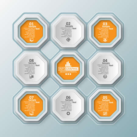 vector abstract 3d paper infographic elements.Business infographicsのイラスト素材