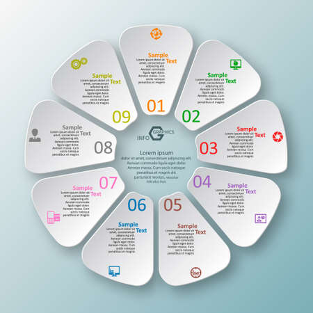 vector abstract 3d paper infographic elements.Circular infographicsのイラスト素材