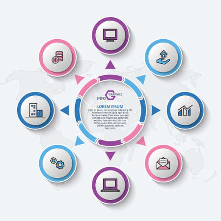 vector abstract 3d paper infographic elements.Business infographicsのイラスト素材