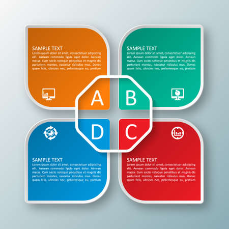 vector abstract 3d paper infographic elements.Business infographicsのイラスト素材