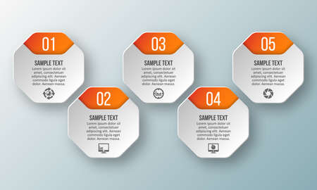 vector abstract 3d paper infographic elements.Business infographicsのイラスト素材