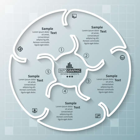 vector abstract 3d paper infographic elements.Circular infographicsのイラスト素材
