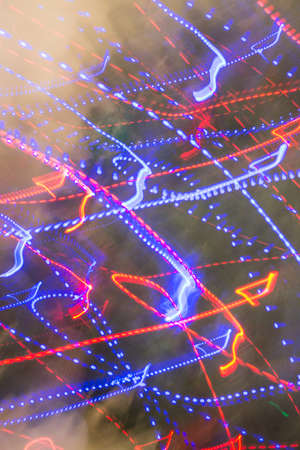 Abstract background of blurry colorful of motions LED lights. Blurred Defocused Lights