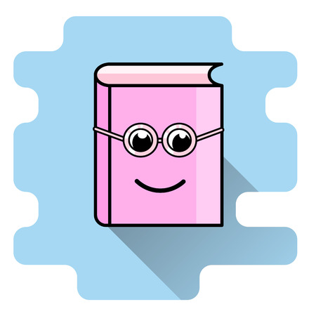 Kawaii book character. Cartoon flat style emoji.のイラスト素材