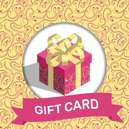 Present box on textured background. Gift card. Vector illustration.のイラスト素材
