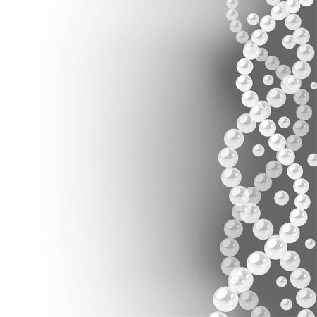 Vector background with pearl waves border. Template for wedding invitation, greeting card and other elegant designs.のイラスト素材