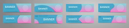 Abstract banners with holograhic pattern background and white button. Vector template set.のイラスト素材