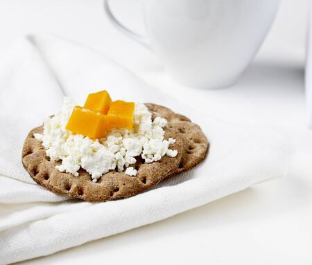 cottage cheese with mangoの写真素材