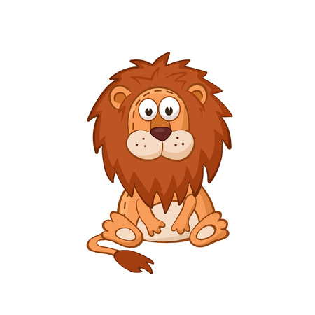 Cute cartoon animal. Cartoon lion character. Stuffed toy.のイラスト素材