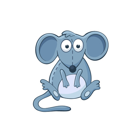 Cute cartoon animal. Cartoon mouse character. Stuffed toy.のイラスト素材