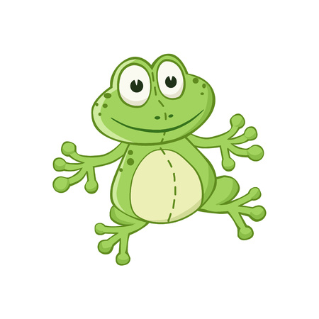 Cartoon frog character. Stuffed toy.のイラスト素材