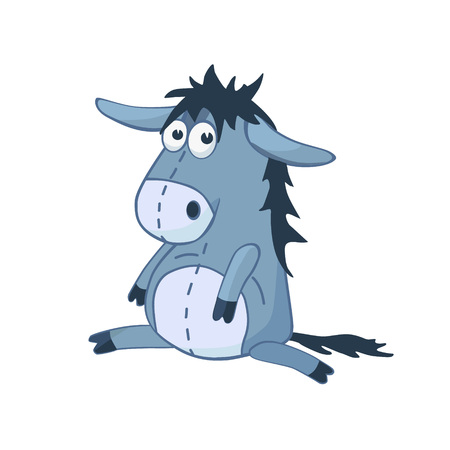Cartoon donkey character. Stuffed toy.のイラスト素材