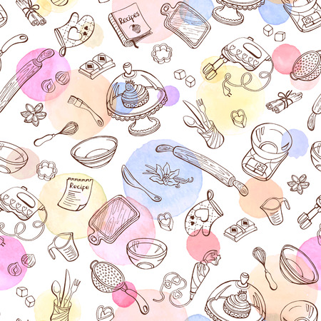 Baking doodle background. のイラスト素材