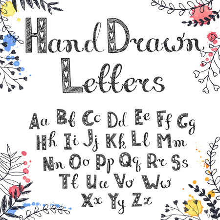 Vector hand drawn letters. のイラスト素材