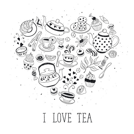 Tea time poster concept. のイラスト素材