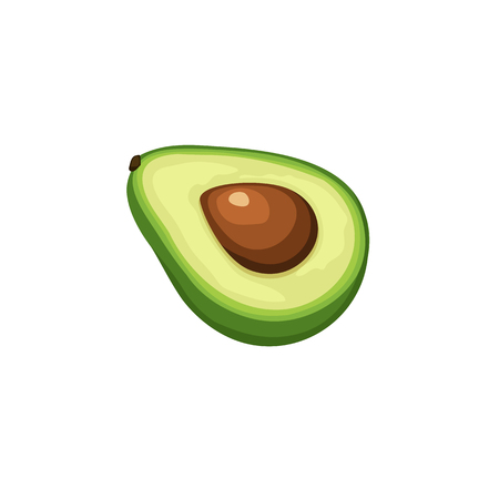 Fresh Avocado Cut In Half Icon Isolated On White Background Royalty Free Vector Graphics