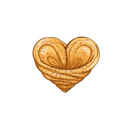 Hand drawn bread isolated on white background. Pastry icon vector illustration in sketch style.のイラスト素材