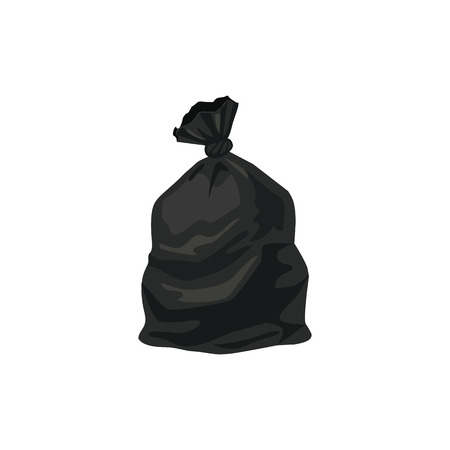 Trash bag vector illustration isolated on white background.のイラスト素材