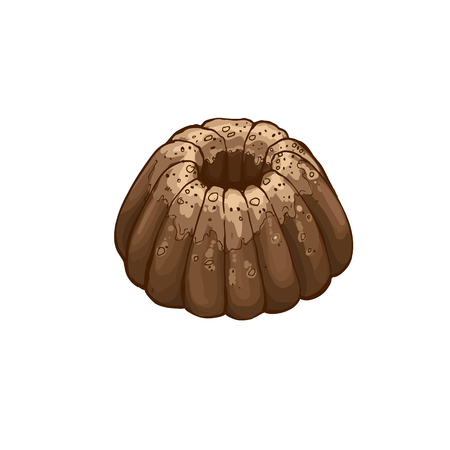 Hand drawn bread isolated on white background. Cake icon vector illustration in sketch style.のイラスト素材