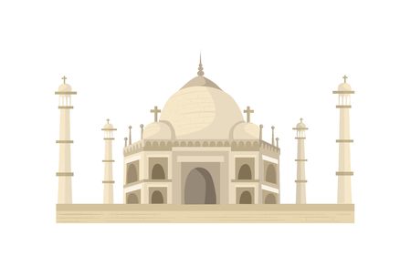  Taj Mahal in flat style isolated on white background.のイラスト素材