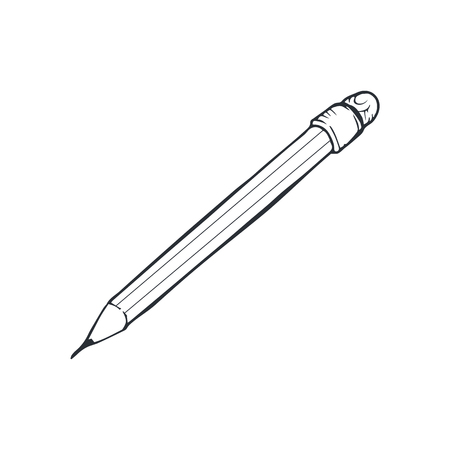 Hand drawn pencil sketch isolated on white background. Vector illustration.のイラスト素材