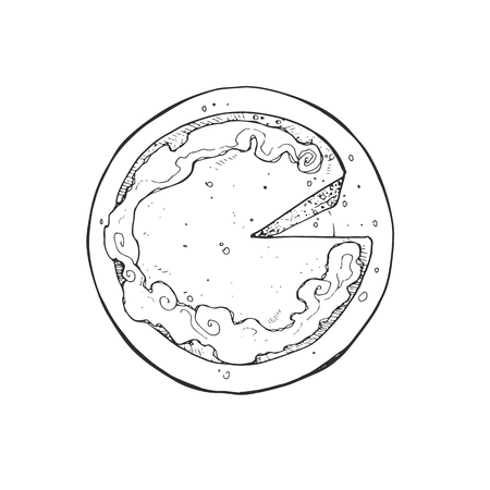 Hand drawn apple pie isolated on white background. Traditional thanksgiving pie vector illustrationのイラスト素材